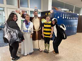 Staff dressed for Halloween
