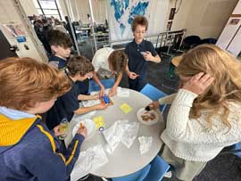 students working together on projects