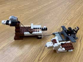 dog sled made with Legos