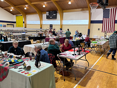 View of several tables at Santa's Workshop