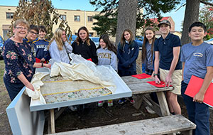 Students seeing the vestments for the first time.