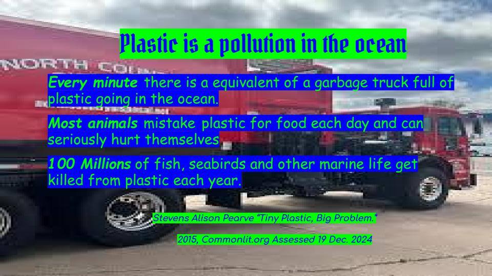 Plastic is a pollution in the ocean slide