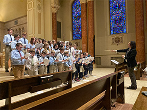 choir leading a childrens chior