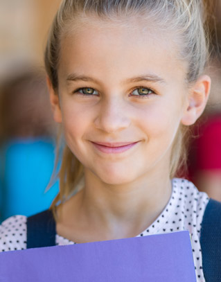 Closeup of a smiling student